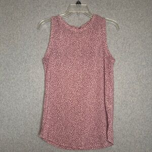 Athleta Breezy Tank Pink and‎ White Print Sleeveless Tank Top Size Small